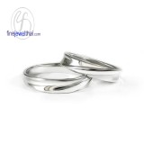 แหวนทองคำขาว แหวนคู่ แหวนแต่งงาน แหวนหมั้น - R1242_43WG